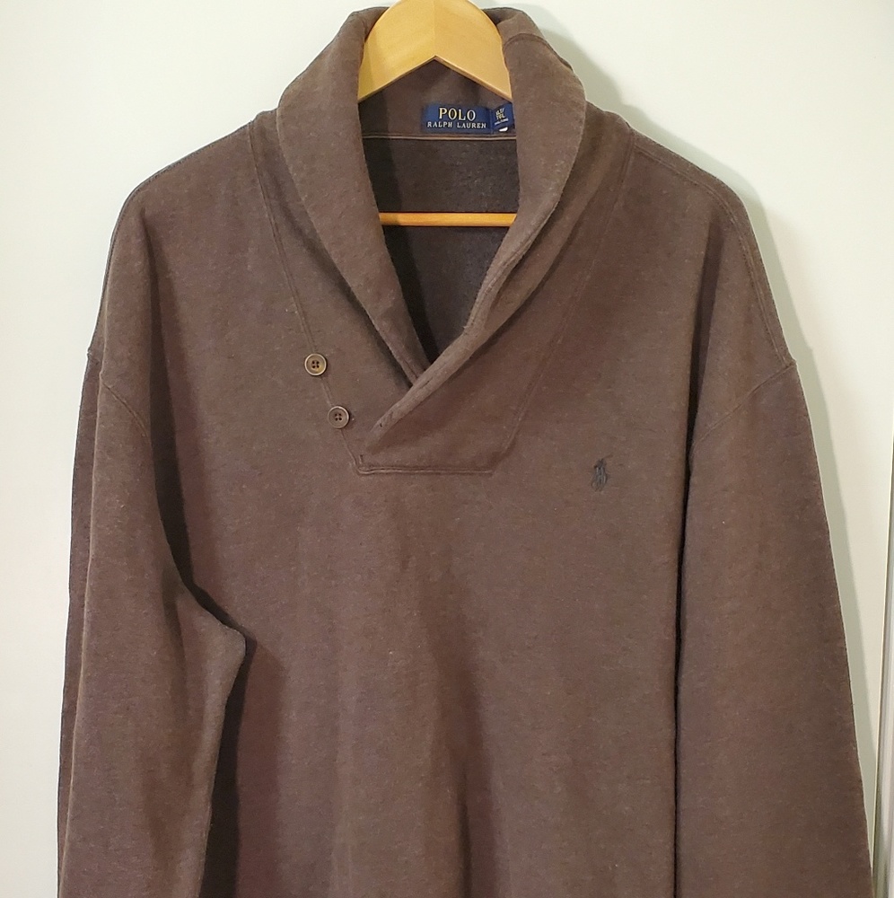 Polo raised shawl neck collar sweater XLT